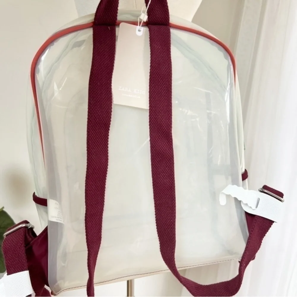💋Zara kid mint color zipper plastic backpack